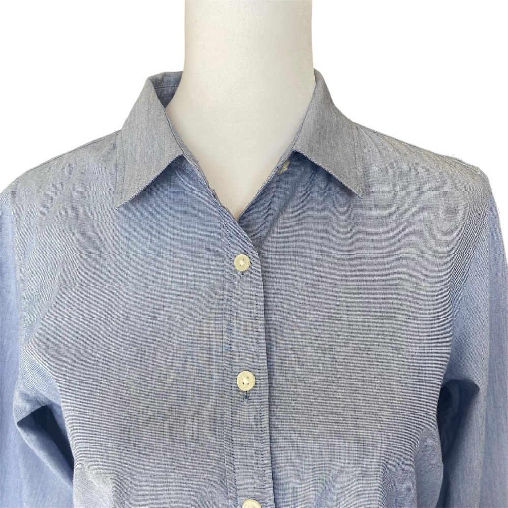 Banana Republic Riley Office, Casual, Minimalist Button-Down Dress Shirt Blue 6 - Picture 5 of 11